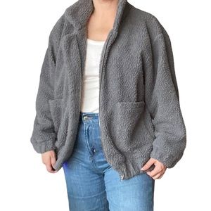 Gray sherpa jacket, size medium